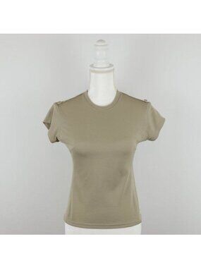 Zoic Women's Medium Tan Crewneck Short Sleeve Semi Fitted Cycling Jersey